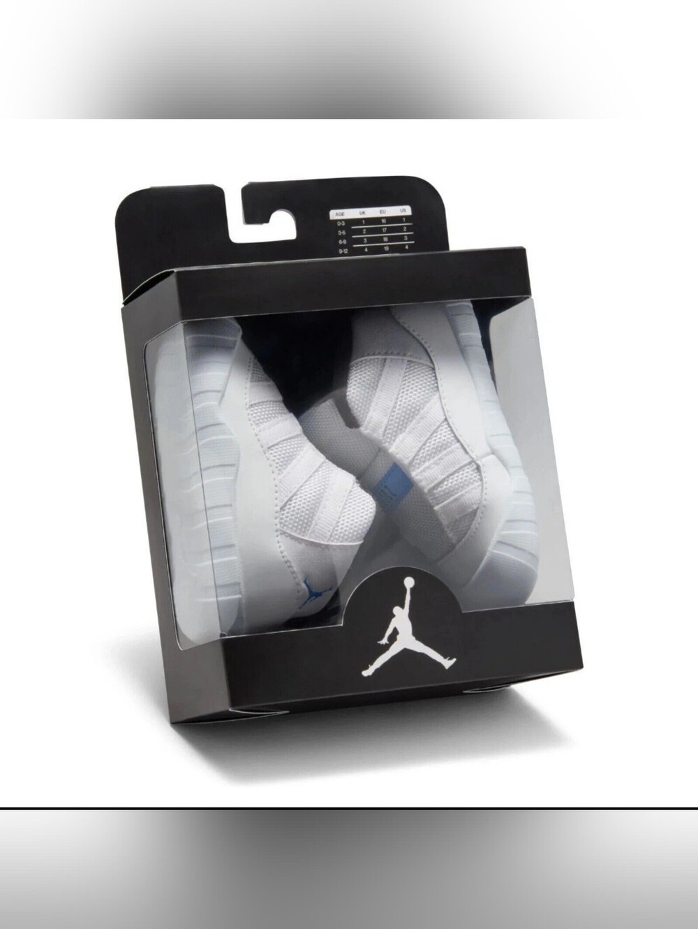 Jordan 11 White/Blue Infant Crib Bootie Sz 3c Toddler NIB